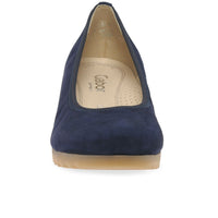 Load image into Gallery viewer, Epworth Dark Blue Suede Wedge Shoes
