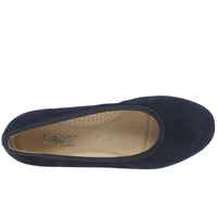 Load image into Gallery viewer, Epworth Dark Blue Suede Wedge Shoes
