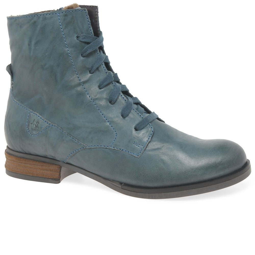 Sanja 01 Azur Blue Lace Ankle Boots