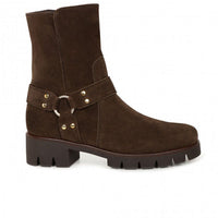 Load image into Gallery viewer, Buford Brown Suede Biker Ankle Boots
