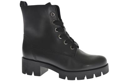 Baccara Black Leather Ankle Boots