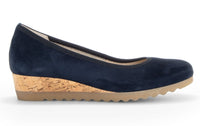 Load image into Gallery viewer, Epworth Dark Blue Suede Wedge Shoes
