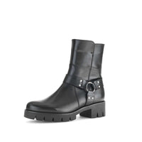 Load image into Gallery viewer, Burford Black Biker Ankle Boots
