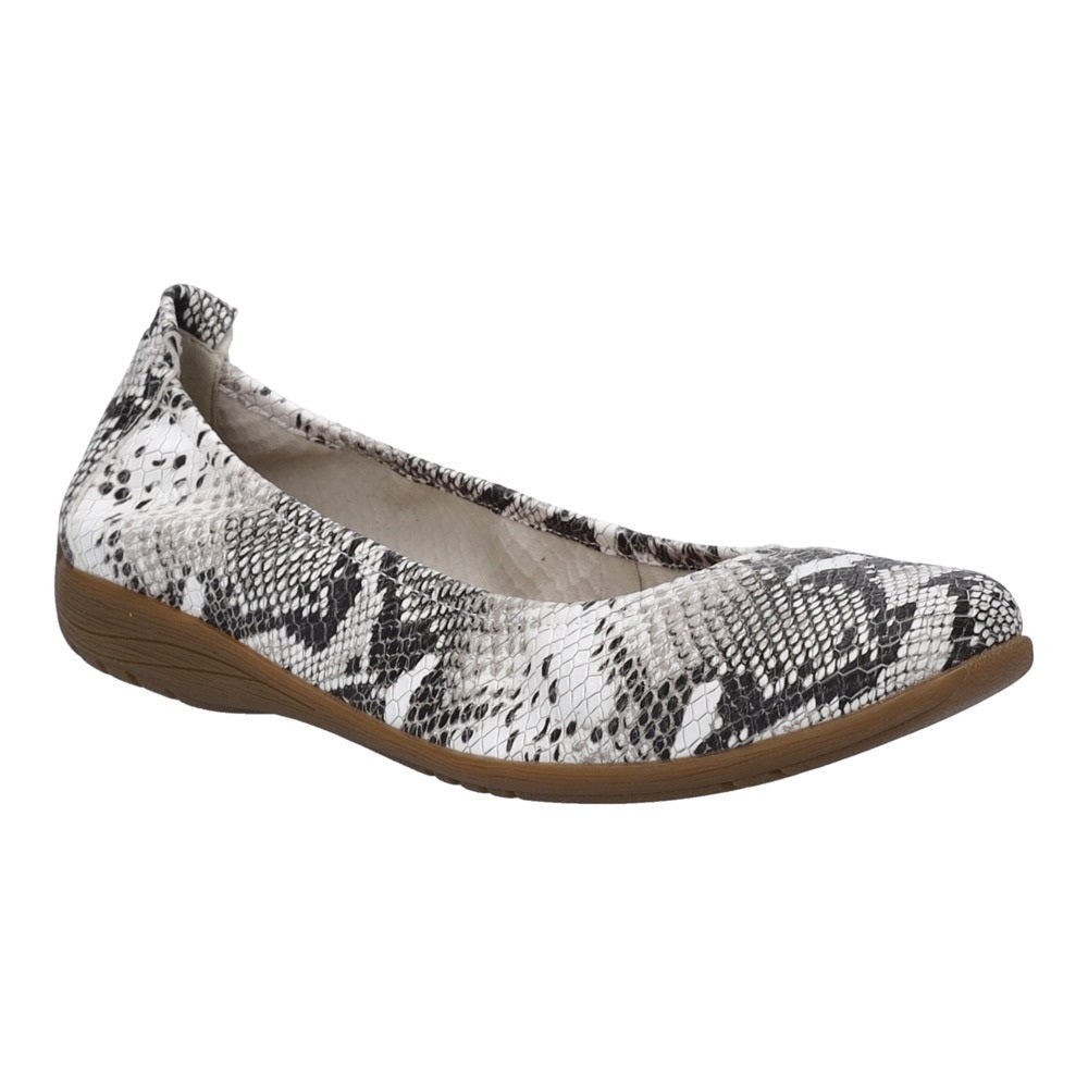 Fenja 01 White/Black Slip On Ballet Pumps