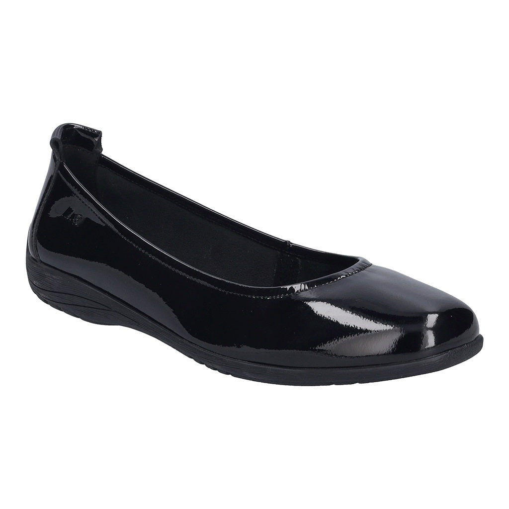 Fenja 01 Black Patent Slip on Ballet Pumps