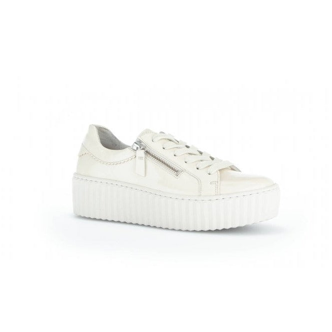 Dolly Cream Patent Trainers