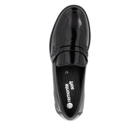 Load image into Gallery viewer, Eriko Black Glossy Slip On Shoes
