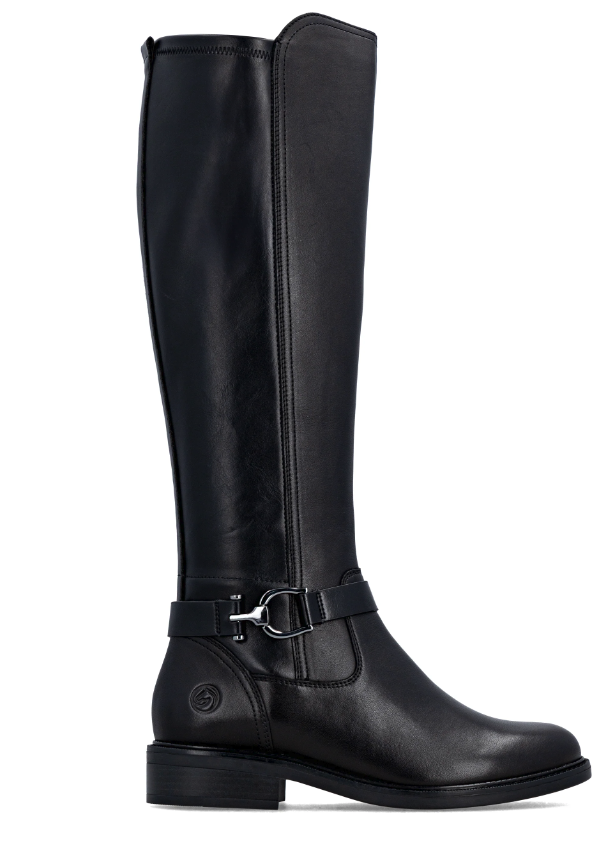 Sutton Black Leather Womens Knee High Boots