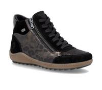 Load image into Gallery viewer, Lumi Black Print Ankle Boots
