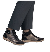 Load image into Gallery viewer, Lumi Black Print Ankle Boots
