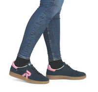 Load image into Gallery viewer, Willow Navy Lace up Trainers
