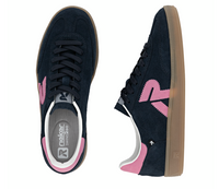 Load image into Gallery viewer, Willow Navy Lace up Trainers
