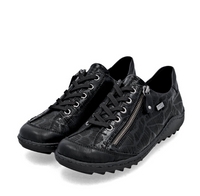 Load image into Gallery viewer, Abigail Black with Black soles Lace Up Shoes
