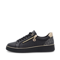 Load image into Gallery viewer, Broadway Black/Gold Sneaker
