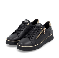 Load image into Gallery viewer, Broadway Black/Gold Sneaker
