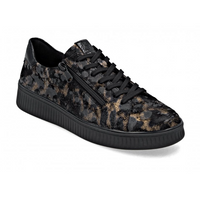 Load image into Gallery viewer, Victoria Black/Brown Print Suede Lace Ups
