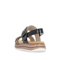 Load image into Gallery viewer, San Francisco Black Leopard Wedge Sandals
