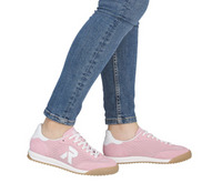 Load image into Gallery viewer, Bloom Pink Lace up Mesh Trainers
