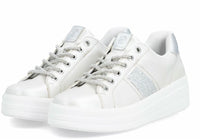 Load image into Gallery viewer, London Silver/White Laced Trainers

