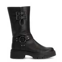 Load image into Gallery viewer, Moment Black Leather Biker Ankle Boots
