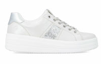 Load image into Gallery viewer, London Silver/White Laced Trainers
