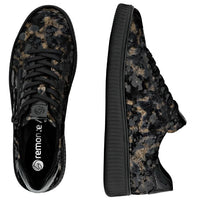 Load image into Gallery viewer, Victoria Black/Brown Print Suede Lace Ups
