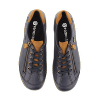 Load image into Gallery viewer, Abigail Navy/Tan Lace Up Shoes
