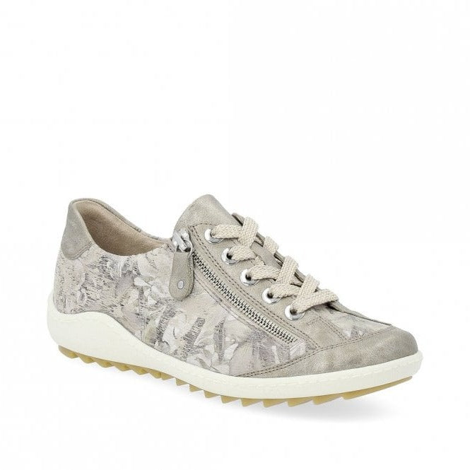 Bellflower Beige Multi Print Lace Ups