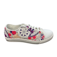 Load image into Gallery viewer, Sunset White Floral Canvas Lace Shoes
