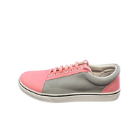 Load image into Gallery viewer, Sunrise Pink &amp; Grey Canvas Lace Shoes

