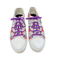 Load image into Gallery viewer, Sunset White Floral Canvas Lace Shoes
