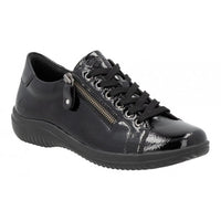 Load image into Gallery viewer, Lexi Black Glossy Lace up Casual Shoes
