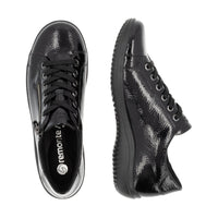 Load image into Gallery viewer, Lexi Black Glossy Lace up Casual Shoes
