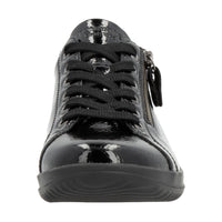 Load image into Gallery viewer, Lexi Black Glossy Lace up Casual Shoes
