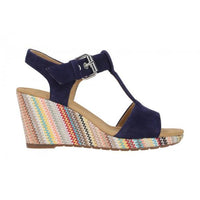 Load image into Gallery viewer, Karen Blue Wedge Sandals
