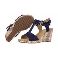 Load image into Gallery viewer, Karen Blue Wedge Sandals
