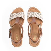 Load image into Gallery viewer, Karen Beige Wedge Sandals
