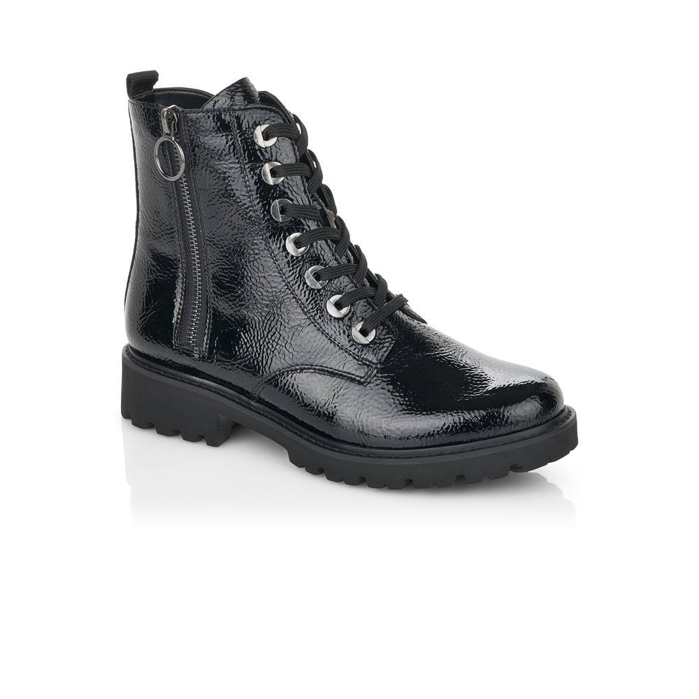 Montana Black Patent Boots Ankle Boots