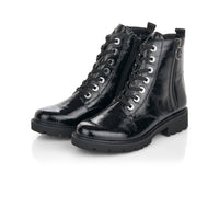 Load image into Gallery viewer, Montana Black Patent Boots Ankle Boots
