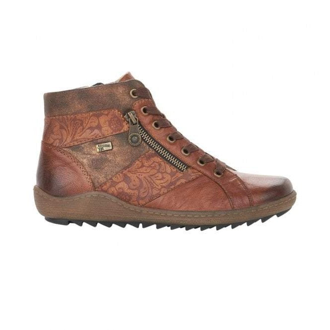 Pepper Brown Combi Lace Ups with Zip