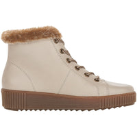 Load image into Gallery viewer, Monay Off White Water Resistant Lace-Up Ankle Boots
