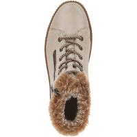 Load image into Gallery viewer, Monay Off White Water Resistant Lace-Up Ankle Boots
